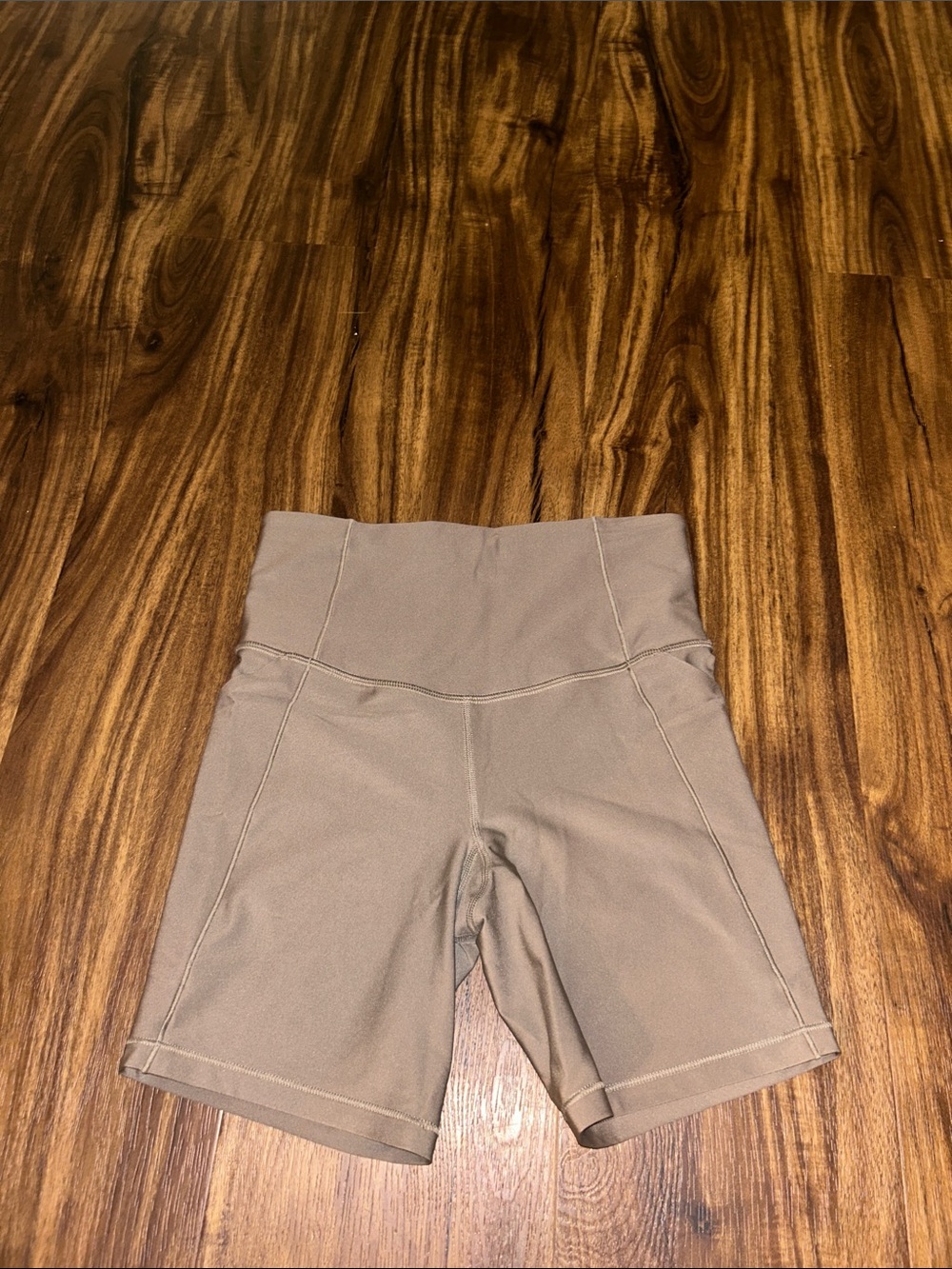 High-Waist Women’s Active Shorts - Taupe